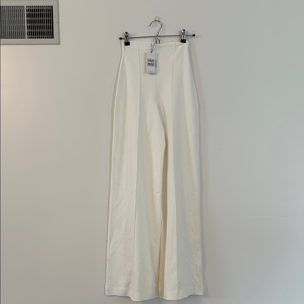Elegant Cream High-Waisted Pants